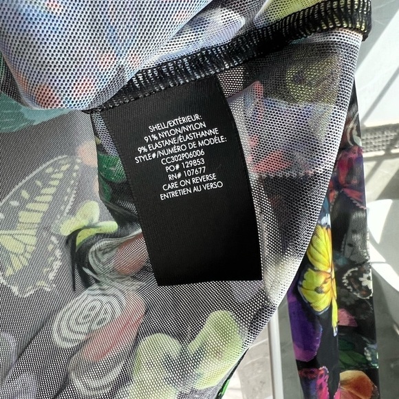 Alice + Olivia Delaina Butterfly Mesh Crop Top Butterfly High Black - Picture 8 of 12